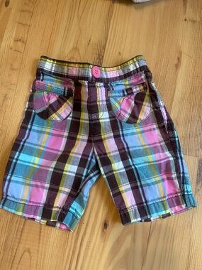 jumping beans Plaid Shorts in Pink, Blue & Brown